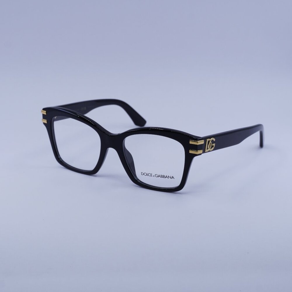 Dolce & Gabbana DG3419 501 Eyeglasses Square Shiny Black 54mm Frame